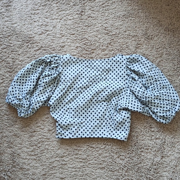 NWT Free People Boho Puff Sleeve Halter Top - Picture 2 of 6